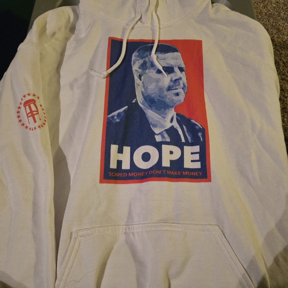 Barstool Sports White Hoodie with Graphic Print